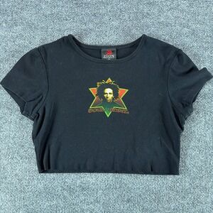 Zion‎ Rootswear Bob Marley Soul Rebel Crop Top Black Womens Med Cropped Festival